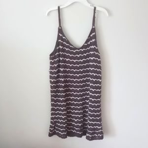 Alfani Silk Crochet Knit Tank M Glass beads Lined
